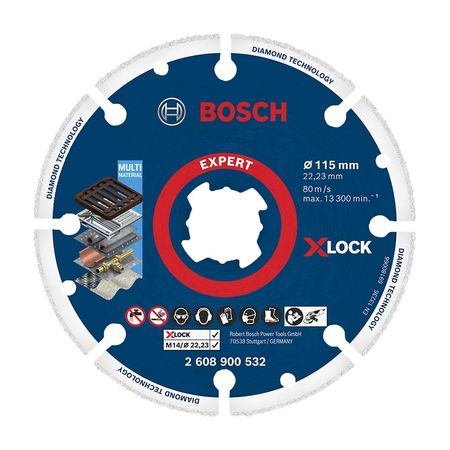 Disco diamantado Xlock para metal 115x22.23mm Bosch