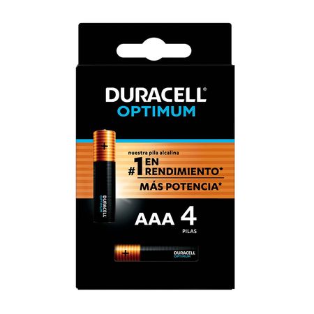 Pila Duracell Optimum AAA 4 unidades Negro