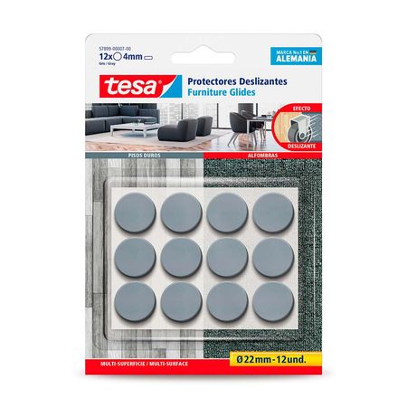Protector Redondo Tesa 22mm Gris Juego de 12 Unidades