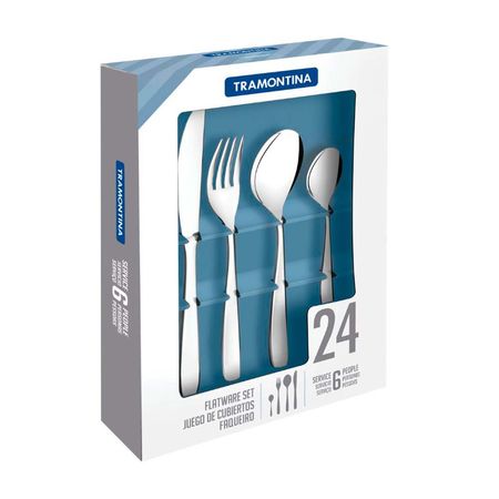 Juego de Cubiertos Acero Inoxidable Tramontina Cosmos 24 piezas