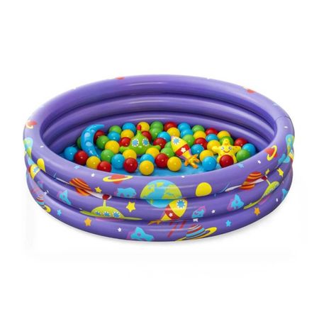 Piscina Inflable Circular Bestway 3 Aros Intergaláctica 101L 102x102x25cm Morado