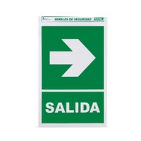 Señal de Papel Adhesivo Salida Derecha Verde 20x30 cm