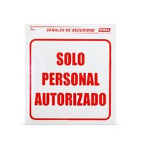 Señal de Papel Adhesivo Solo Personal Autorizado Rojo