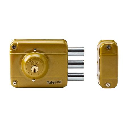 Cerradura de sobreponer Yale para puerta 1030 Acero Oro