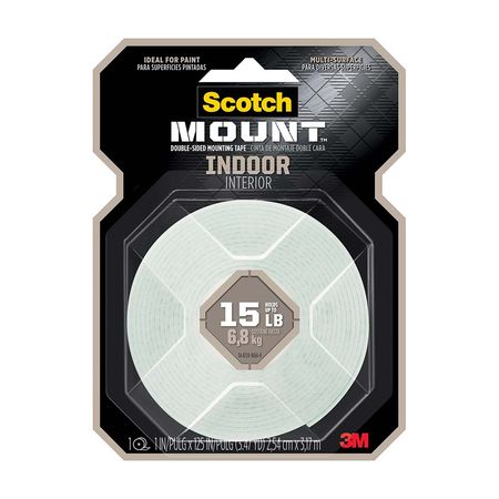 Cinta de Doble Contacto 3M Acrílica Gris para Interiores 25.4mmx3.17m