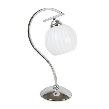 Lámpara de Mesa Clásica Valeria Orange en Plata de Metal y Vidrio