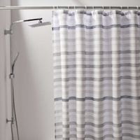 Cortina de Baño Orange Stripes Gris 180x180cm Poliéster Impermeable