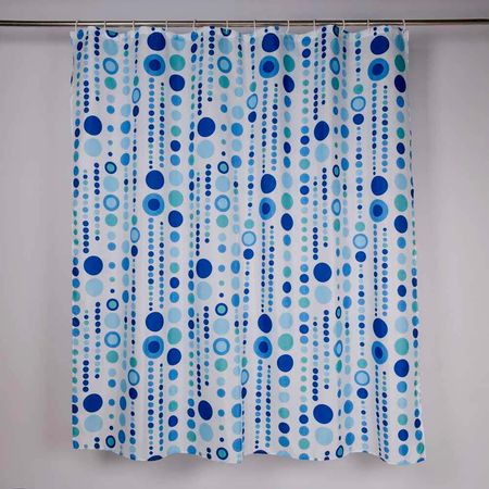 Cortina de Baño con Aros Orange 180x180cm Poly Bubbles