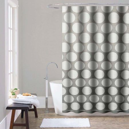 Cortina de Baño con Aros Orange 180x180cm Poly Moon