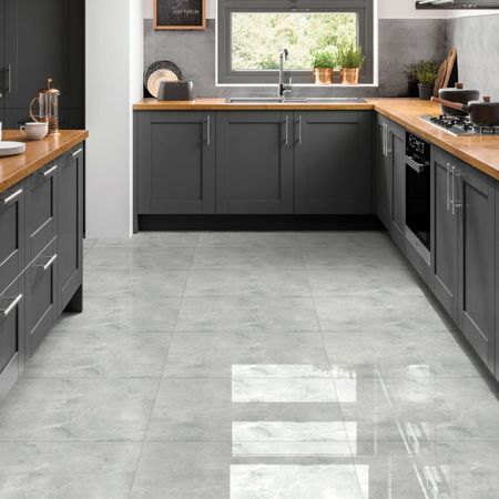 Piso Marmolizado Colonia Ii Gris 60x60 1.80m2 Celima