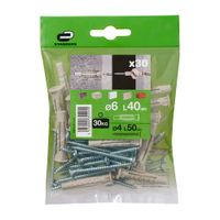 Tornillo + Tarugo 6x40mm x 30 unidades Standers