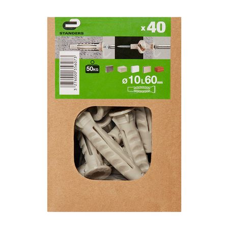 Tarugo 10x60mm x 40 unidades Standers