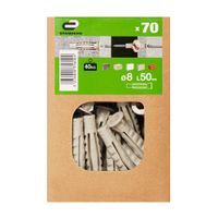 Tarugo Nylon 8x50mm Standers Gris Pack de 70 Unidades