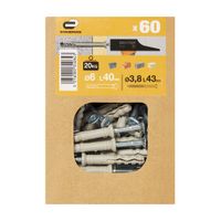 Tornillo + Tarugo 6x40mm x 60 unidades Standers