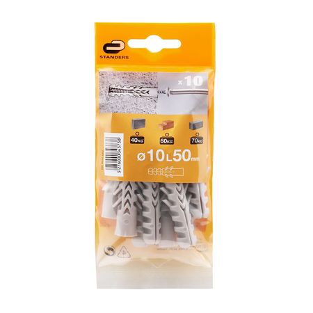 Tarugo 10x50mm x 10 unidades Standers