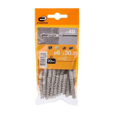 Tarugo 6x30mm x 40 unidades Standers