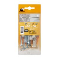 Tornillo + Tarugo 10x50mm x 6 unidades Standers