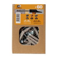 Tornillo + Tarugo 5x30mm x 60 unidades Standers