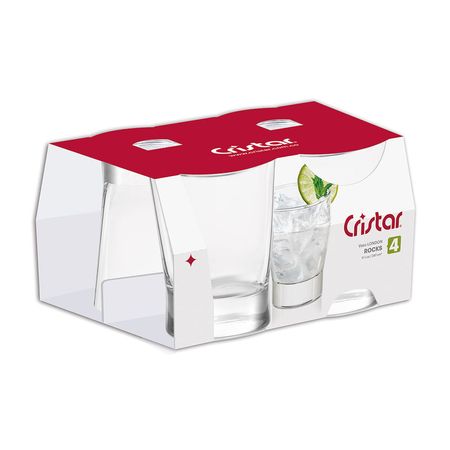 Vaso London Rocks x 4 piezas Cristar
