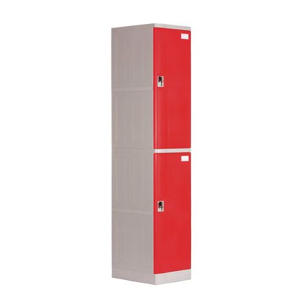 Casillero Maletek Locker Abs Lp102 Rojo de Metal de 2 Puertas