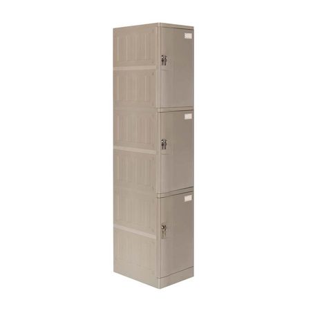 Casillero Maletek Modelo Locker Gris de Metal con 3 Puertas