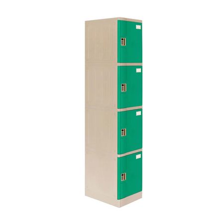 Casillero Maletek Locker Abs LP104 de 4 Puertas con Clave de 4 Dígitos en Verde