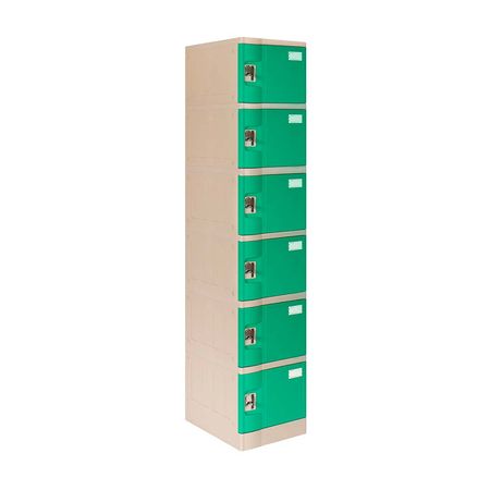 Casillero Maletek Modelo Locker Verde de 6 Puertas