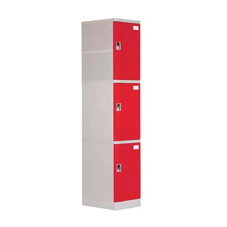 Casillero Maletek Modelo LP103 Rojo de Metal con 3 Puertas