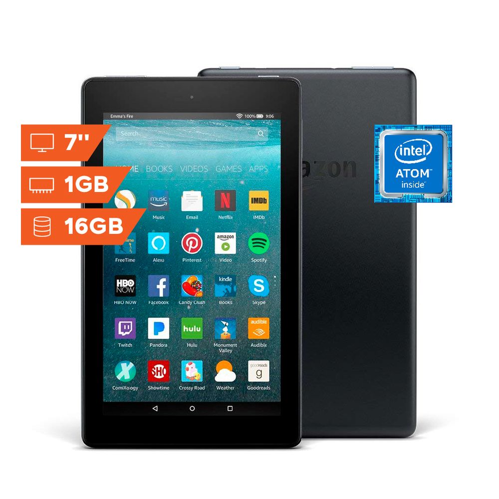 Tablet Kindle Amazon Fire 7 Con Alexa 16Gb Negro plazaVea Supermercado