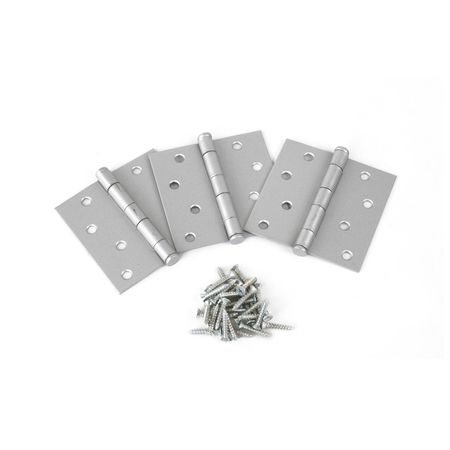 Bisagra de Acero Bisa Capuchina Polybag 4'' Aluminizado Juego de 3 Unidades