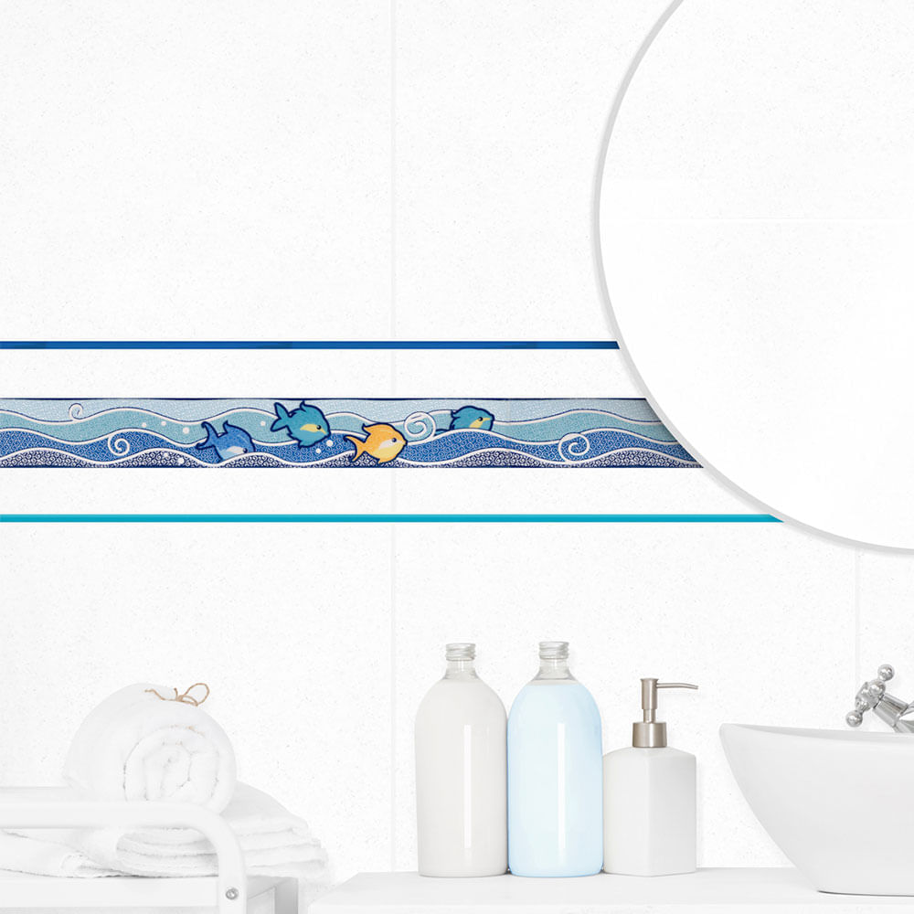 Listelo Cerámico Acapulco Kantu Multicolor 39.6x4.8 cm