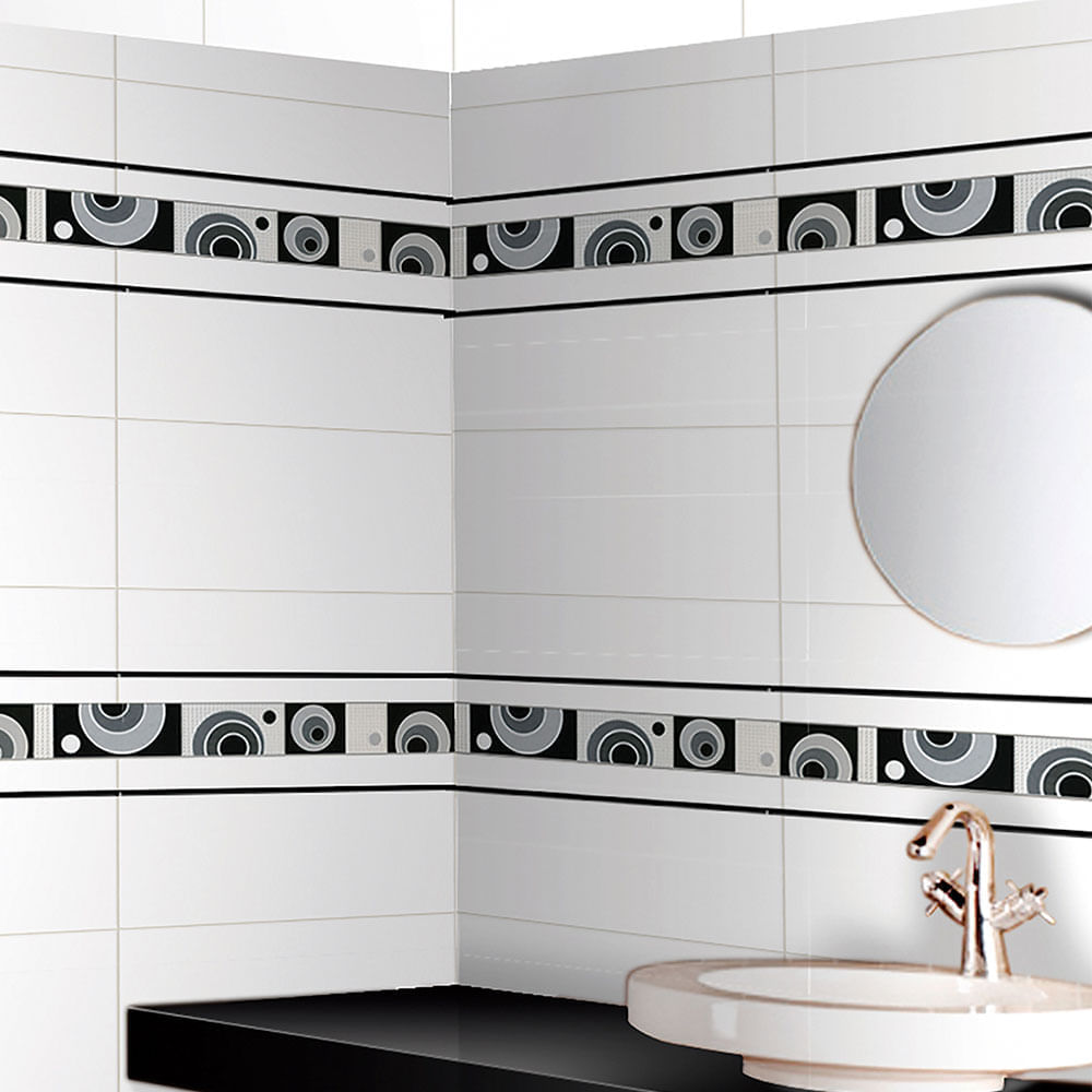 Listelo Cerámico Santiago Kantu Multicolor Brillante 39.6x4.8 cm