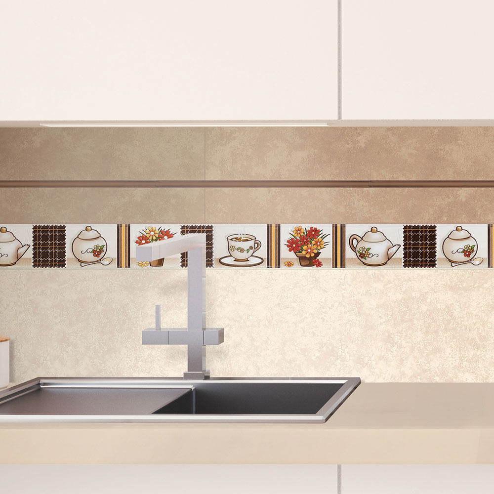 Listelo Cerámico Brillante Kantu San Blas Multicolor 39.5x4.7 cm