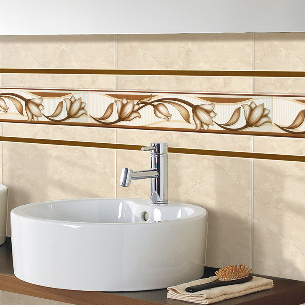 Listelo Cerámico Kantu Marsella 39.5x7.7 cm Brillante Multicolor