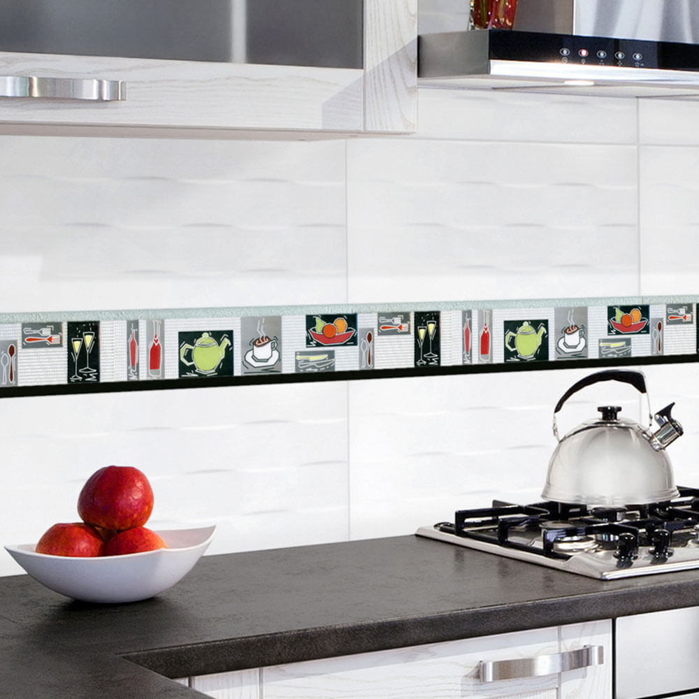 Listelo Cerámico Brillante Turín 39.5x5.5cm Kantu