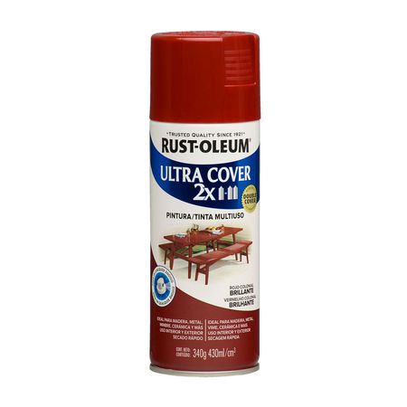 Spray Brillante Rojo Colonial 340 g de Acrílico Marca Ultra Cover