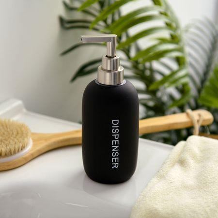 Dispensador de Jabón Cerámica/Plástico Orange Modelo Rubber Negro