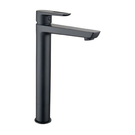 Mezcladora para Lavatorio Monocomando al Mueble Trebol Tempra Alta Negro Cromado