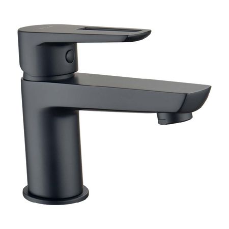 Mezcladora para Lavatorio Monocomando Trebol Tempra Baja Negro Cromado