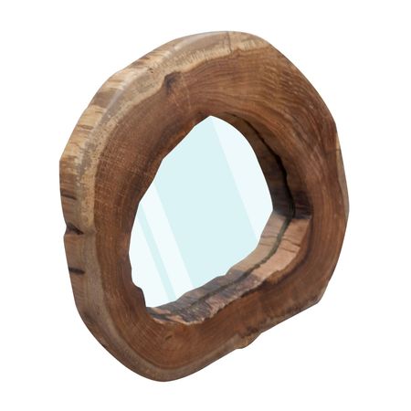 Espejo Deco Pared Madera Indonesia Orange