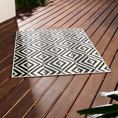 Alfombra de exterior Diseño Blanco/negro 120x160cm Orange