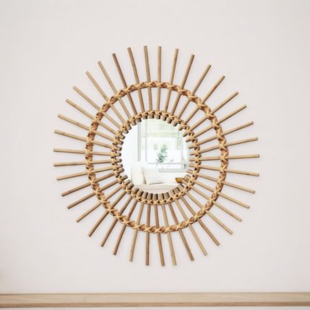 Espejo decorativo Ratan Sol 58cm Orange