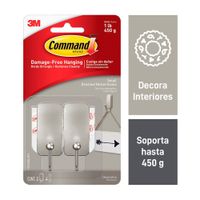 Gancho Multiuso Command 3M Pequeño Niquelado x 2u