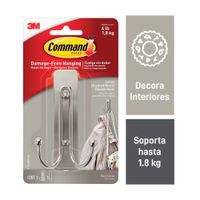Gancho 3M Command Ancla Grande de Acero Templado/Níquel Satinado