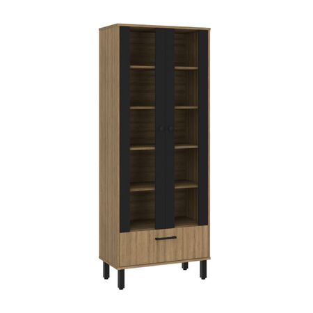 Mueble Despensero de Cocina Mariana MDP 2 Puertas de Vidrio 1 Cajón Orange