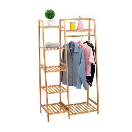 Rack de Ropa Bambú Orange Modelo Bambú Beige de 140 cm