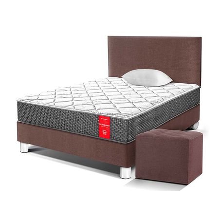Dormitorio Paraíso Su Majestad 1.5 Plazas Chocolate + Puff