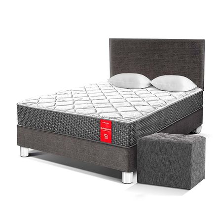 Dormitorio Paraíso Su Majestad 2 Plazas Acero + Puff