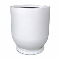 Maceta Round con plato Blanco 35x40cm Mas Garden