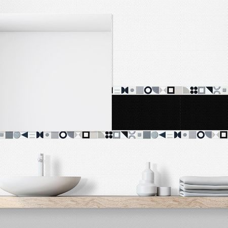 Listelo Cerámico Kantu Sion Blanco Vitrificado de 45x3 cm